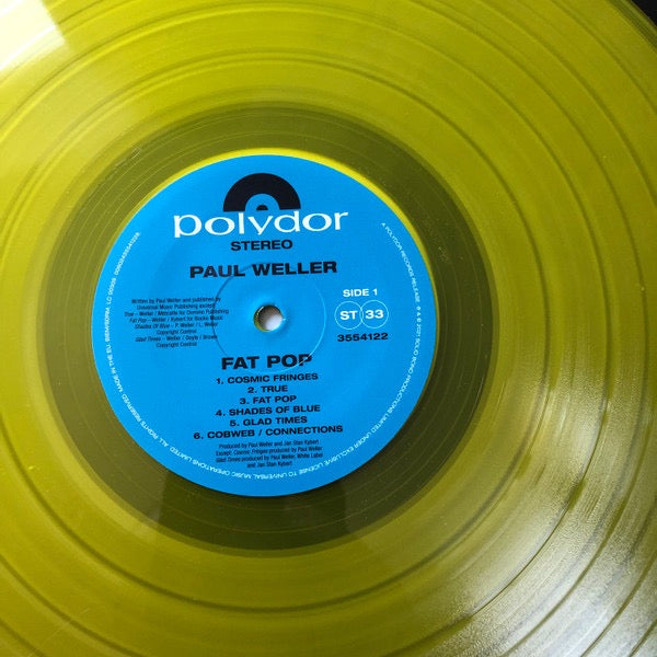 Image of Label Cover of LP - EX/VG+ - PAUL WELLER, Fat Pop (Volume 1) (Polydor; 3554122, Europe 2021, Flipback Sleeve, Inner, Poster, Yellow Vinyl), Still In Opened Shrinkwrap With Hype Sticker, - 4116161C