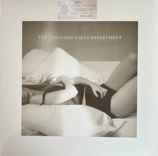 Image of Front Cover of 1714073C: 2xLP - TAYLOR SWIFT, The Tortured Poets Department (Republic Records; 602458933314, Worldwide 2024, Gatefold, 2 Inners & Booket, Ghosted White Vinyl)   NEW/NEW