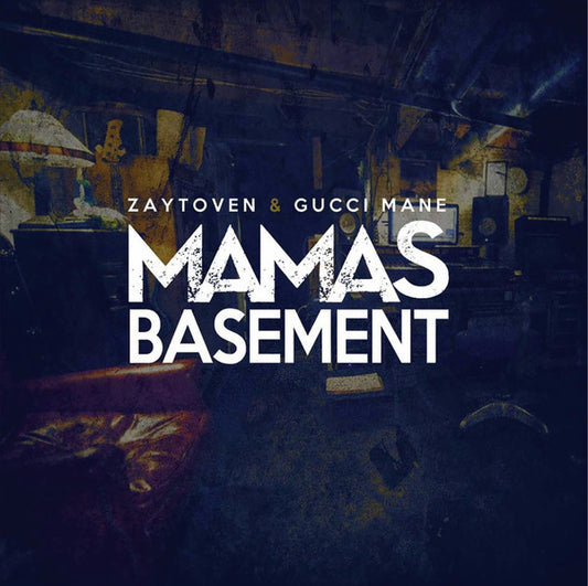 Image of Front Cover of 1644388S: 12" - ZAYTOVEN AND GUCCI MANE, Mamas Basement (Omerta Inc; OMINC007, US 2017, Black Inner, Gold and Red Swirl Vinyl) Opened Instore, cover still in shrink.  EX/EX