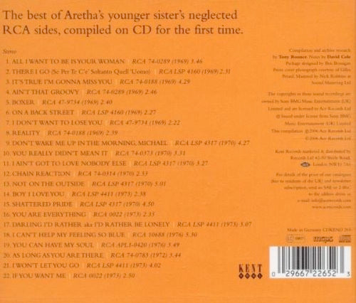Image of Back Cover of 5015435C: CD - CAROLYN FRANKLIN, Sister Soul: The Best Of The RCA Years 1969-1976 (Kent Soul; CDKEND 265, UK 2006, Jewel Case) VG+/VG+