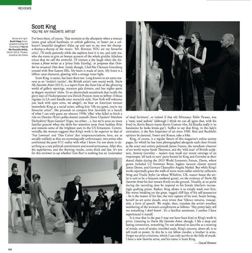 Image of Front Cover of 1924121E: LP - SCOTT KING, You're My Favorite Artist (The Vinyl Factory ; VF075, UK 2013, Textured Sleeve, Signed And Numbered On Rear Sleeve) Limited Edition No 44/100 VG+/EX