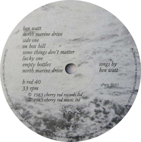 Image of Label Cover of LP - VG/VG - BEN WATT, North Marine Drive (Cherry Red; bred 40, UK 1983, "Utopia" Matrix.), , - 3116107C