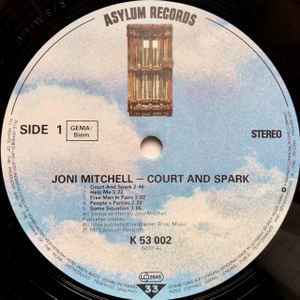 Image of Label Cover of LP - VG/VG+ - JONI MITCHELL, Court And Spark (Asylum Records; AS 53 002, Europe 1980s Reissue, Inner, GEMA/Biem Rights), "Prime Cuts" sticker on sleeve., - 2346222S