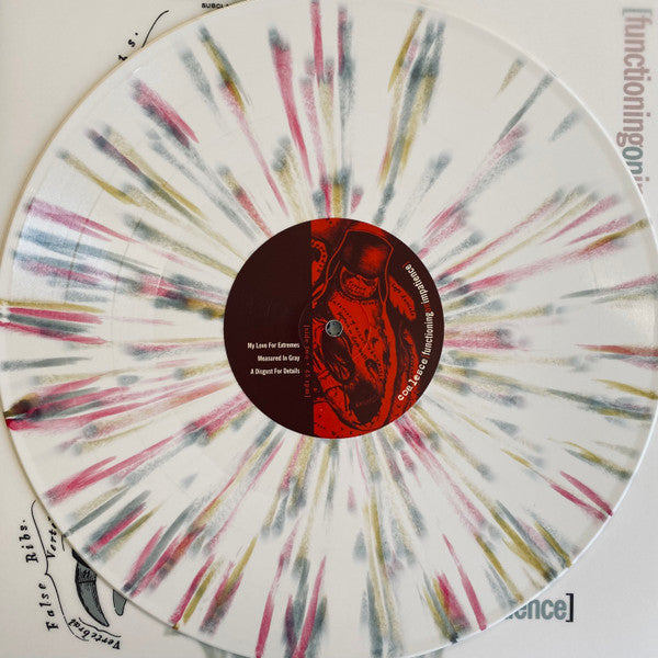 Image of Label Cover of 3834038E: LP - COALESCE, Functioning On Impatience (Relapse Records; RR7561, US 2024 Reissue, Insert, White w/ Metallic Gold, Metallic Silver, and Red Splatter Vinyl) NEW/NEW