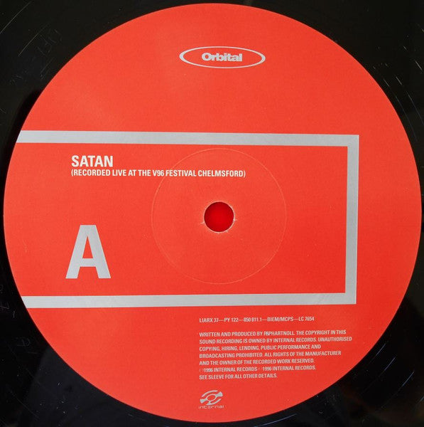 Image of Label Cover of 2x12" EP - VG/G+ - ORBITAL, Satan Live (Internal; LIARX 37, Europe 1996, Picture Sleeve, 2 Inners), Heavily hairlined across both discs. Ring and edgewear to sleeve., - 2016508C