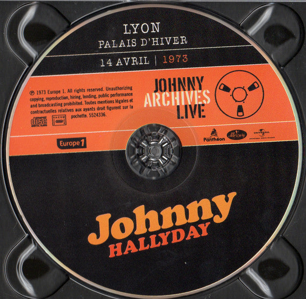 Image of Label Cover of 3234026E: CD - JOHNNY HALLYDAY, Lyon Palais D'hiver 14 Avril 1973 (Label Panth�on; 5524336, Europe 2023, Digipak) VG+/EX
