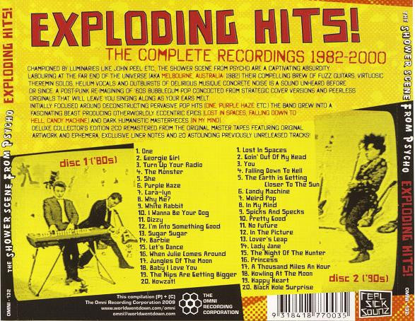 Image of Back Cover of 3234130E: 2xCD - THE SHOWER SCENE FROM PSYCHO, Exploding Hits (The Complete Recordings 1982-2000) (The Omni Recording Corporation; OMNI-132, Australia 2009, Jewel Case) VG+/VG+