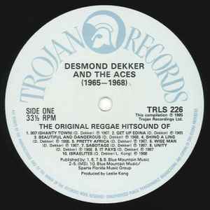Image of Label Cover of 4715103C: LP - DESMOND DEKKER AND THE ACES, The Original Reggae Hitsound Of Desmond Dekker And The Aces (Trojan Records ; TRLS 226, UK 1985) VG/VG+