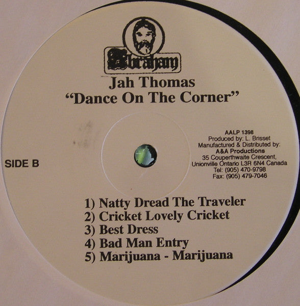 Image of Label Cover of 3444131S: LP - JAH THOMAS, Dance On The Corner (Abraham; AALP 1398, Canada 1990s Reissue) VG+/VG