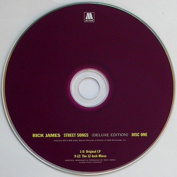 Image of Label Cover of 2xCD - VG+/VG+ - RICK JAMES, Street Songs (Motown; 440 014 696-2, US 2001 Reissue, Digipak, Deluxe Edition Remastered), , - 1556069S