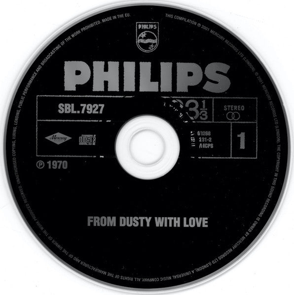 Image of Label Cover of CD - VG+/VG+ - DUSTY SPRINGFIELD, From Dusty.... With Love (Mercury; 538 231-2, UK & Europe 2001 Reissue, Jewel Case), , - 2616001C