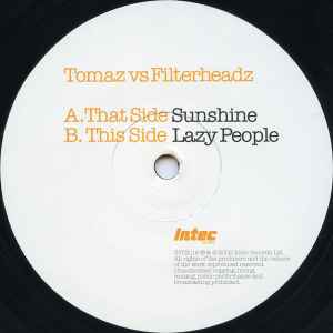 Image of Label Cover of 12" - VG/VG - TOMAZ VS FILTERHEADZ, Sunshine (Intec Records; INTEC16, UK 2002, Picture Sleeve), , - 2346207S