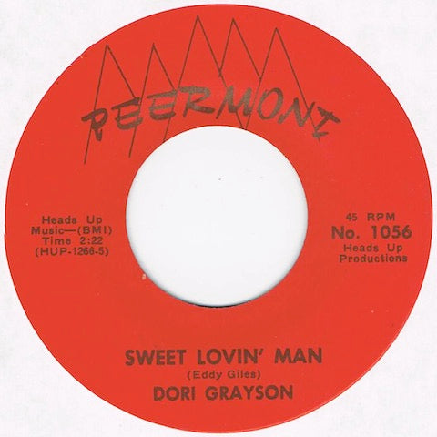 Image of Front Cover of 3914414C: 7" - DORI GRAYSON, Sweet Lovin' Man / Be Mine Sometime (Peermont; 1056, US 1969) Record has some light fogging /VG