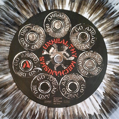 Image of Label Cover of LP - VG+/VG+ - GO AHEAD AND DIE, Unhealthy Mechanisms (Nuclear Blast Records; NBR 7012, Europe 2023, Insert, White and Black Splatter Vinyl), Opened Instore, - 3914498C