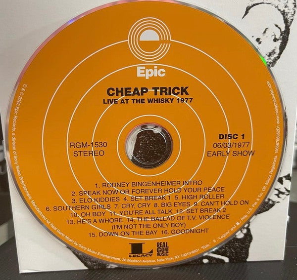 Image of Label Cover of 3039069E: 4xCD - CHEAP TRICK, Live At The Whisky 1977 (Real Gone Music; RGM-1530, US 2022, Box Set, 3 Inners + booklet) Small marks on disc 2 VG+/VG