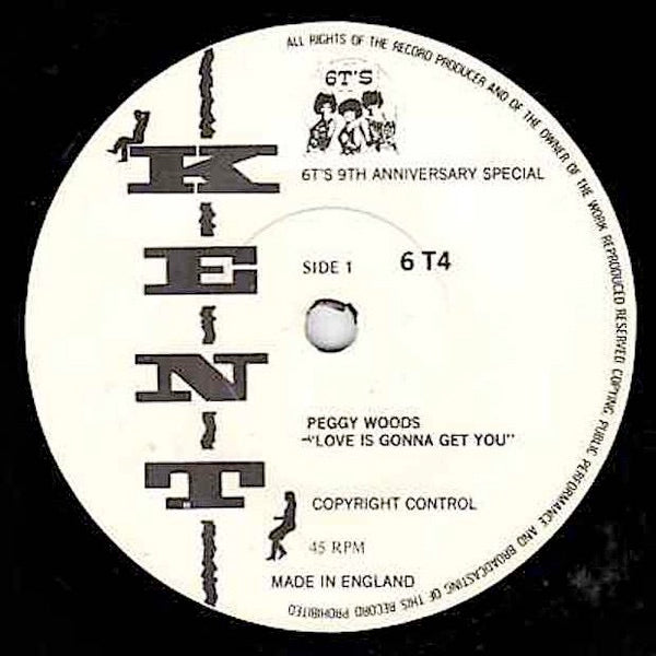 Image of Front Cover of 7" - /VG - PEGGY WOODS / Z.Z.'S BAND, Love Is Gonna Get You / You Just Cheat And Lie (Kent Records; 6 T4, UK 1988), Strong VG - light marks only. Plays great., - 0316199C