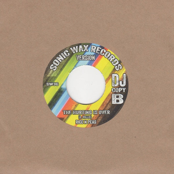 Image of Back Cover of 4014422C: 7" - UNSUNG WONDERS / RICE N PEAS, The Hurting Is Over (Sonic Wax Records; SW30, UK 2017, Plain Sleeve) /VG