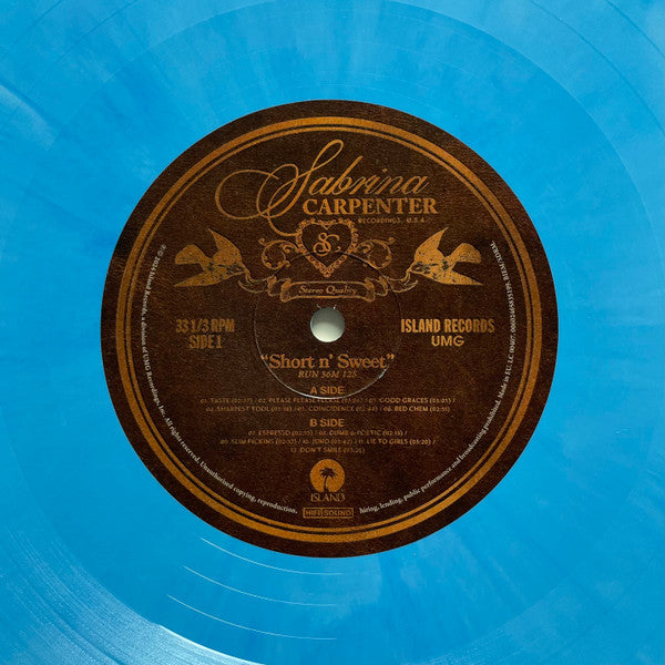 Image of Label Cover of LP - NEW/NEW - SABRINA CARPENTER, Short N' Sweet (Island Records; 6583519, Worldwide 2024, Inner, Blue Marbled Vinyl), , - 1636038E