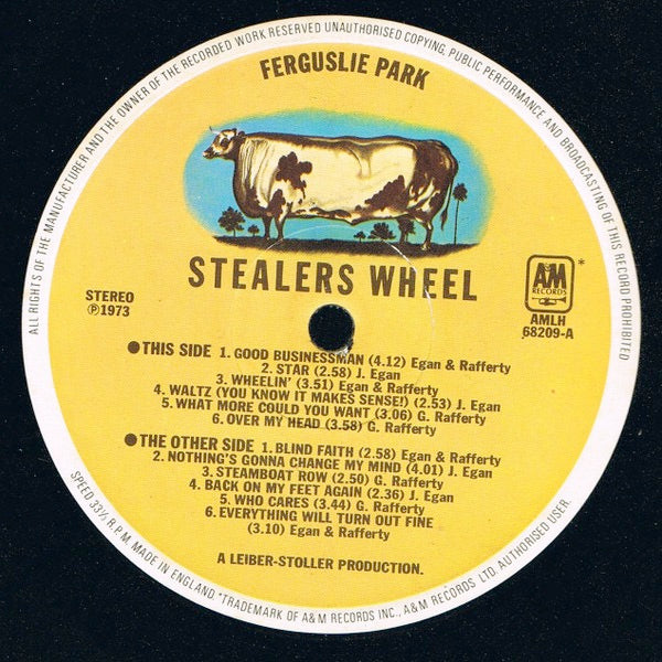Image of Label Cover of LP - VG+/VG - STEALERS WHEEL, Ferguslie Park (A&M Records; AMLH 68209, UK 1973, Inner), , - 1726050E