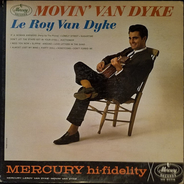 Image of Front Cover of LP - VG+/VG - LEROY VAN DYKE, Movin' Van Dyke (Mercury ; MMC 14118, UK 1961, Laminated Front Sleeve, Mono), Very Strong VG, - 4424141E