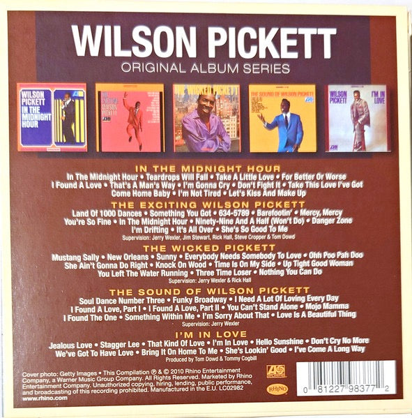 Image of Back Cover of 5xCD - VG+/VG+ - WILSON PICKETT, Original Album Series (Atlantic; 8122 79837 7, Europe 2010 Reissue, Card Sleeve, 5 Inners), , - 4316094C