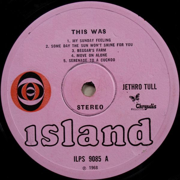 Image of Label Cover of LP - VG/VG - JETHRO TULL, This Was (Island Pink Bullseye Logo; ILPS9085, UK 1968, Laminated Gatefold Sleeve, Wide Spine, Stereo, First Press, No Made In England On Label), Hairlines & scufs, edge wear, - 1946290S