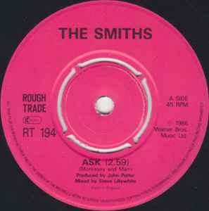 Image of Label Cover of 7" - VG/G - THE SMITHS, Ask (Rough Trade Push-Out Centre; RT 194, UK 1986, EMI Pressing), , - 2816322C