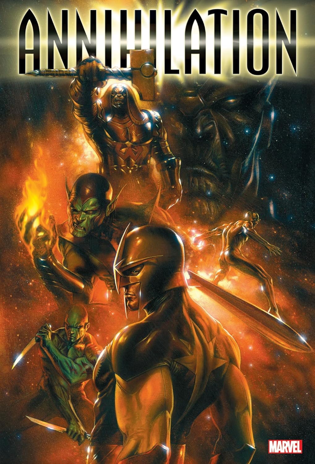 Image of Front Cover of Book - VG+/EX - DAN ABNETT, SIMON FURMAN, MIKE MCKONE, Annihilation Omnibus (Dell'otto Cover) Hardback (, 2014, Marvel Comics), Sealed, Corner Dint On One Corner, - 4644185S