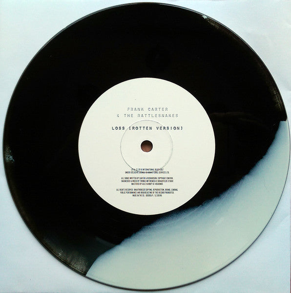 Image of Label Cover of 4624048E: 7" - FRANK CARTER & THE RATTLESNAKES, Loss (International Death Cult ; IDC005LP, UK 2016, Textured Sleeve, Black And White Marbled Vinyl) VG+/EX