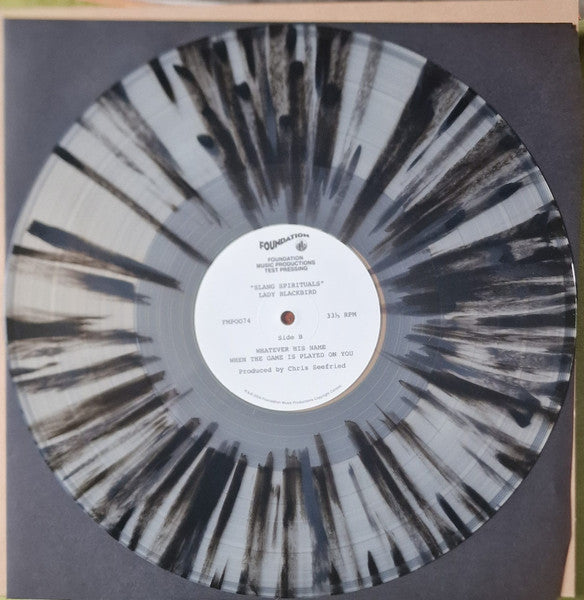 Image of Front Cover of 12" - VG+/VG+ - LADY BLACKBIRD, Slang Spirituals (Foundation Music; FMP0074, UK 2024, Chipboard Card Sleeve, Black Splatter), , - 4415232C