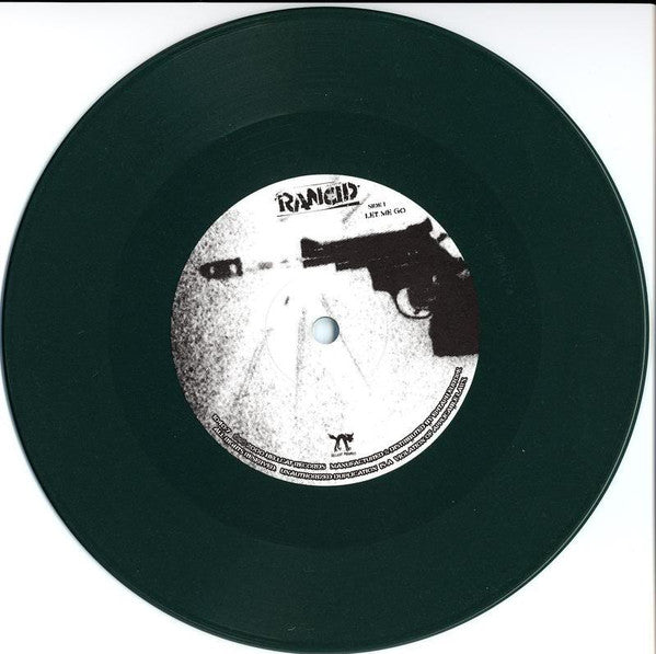 Image of Label Cover of 4624297E: 7" - RANCID, Let Me Go (Hellcat Records ; 1040-7, UK 2000, Picture Sleeve, Green Vinyl) VG+/VG+