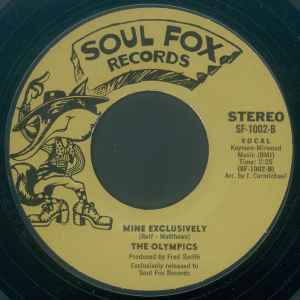 Image of Back Cover of 4724152E: 7" - THE MIRWOOD HORNS / THE OLYMPICS, Mine Exclusively (Soul Fox Records; SF-1002, US 1975 Reissue) Lightest of marks. /VG+