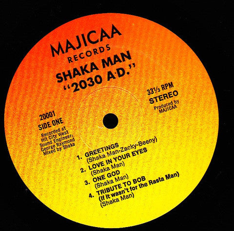 Image of Label Cover of 0416080C: LP - SHAKA MAN, 2030 A.D. (Majicaa Records ; 20001, US 1980s) VG/VG+