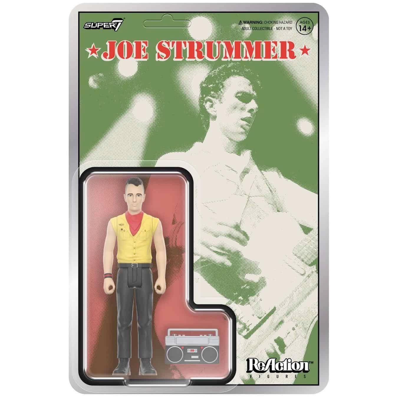 Image of Front Cover of 2115426C: Accessories - THE CLASH (JOE STRUMMER), Joe Strummer Reaction Figure (Super 7; , UK ) NEW/NEW