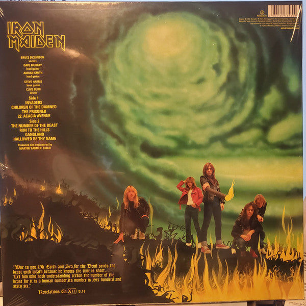 Image of Back Cover of LP - NEW/NEW - IRON MAIDEN, The Number Of The Beast (Parlophone; 5054197784309, Europe 2024 Reissue, Inner, Remastered, 180g), , - 6056055S
