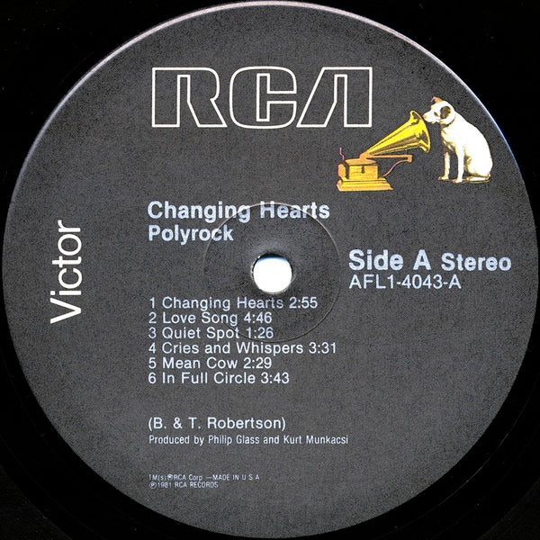 Image of Label Cover of 4914070C: LP - POLYROCK, Changing Hearts (RCA Victor; AFL1-4043, US 1981) Compression Marks VG/G+