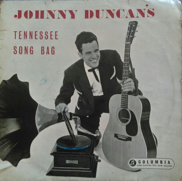 Image of Front Cover of 10" LP - VG+/VG+ - JOHNNY DUNCAN, Johnny Duncan's Tennessee Song Bag (Columbia ; 33S 1122, UK 1957, Laminated Scalloped Flipback Sleeve, Produced By Joe Meek), Strong VG+, Nice Copy, - 4924261E