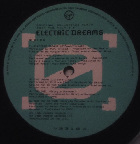 Image of Label Cover of LP - VG/VG+ - VARIOUS, INC GIORGIO MORODER, HEAVEN 17, Electric Dreams (Virgin; V 2318, UK 1984, Printed Plastic Sleeve), , - 4246098S