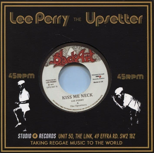 Image of Front Cover of 7" - VG/VG+ - LEE PERRY, Kiss Me Neck / Da Ba Da (Black Art; UPS 007, UK 2023 Reissue, Company Sleeve), Sleeve has some wear and scuffs, - 3116238C