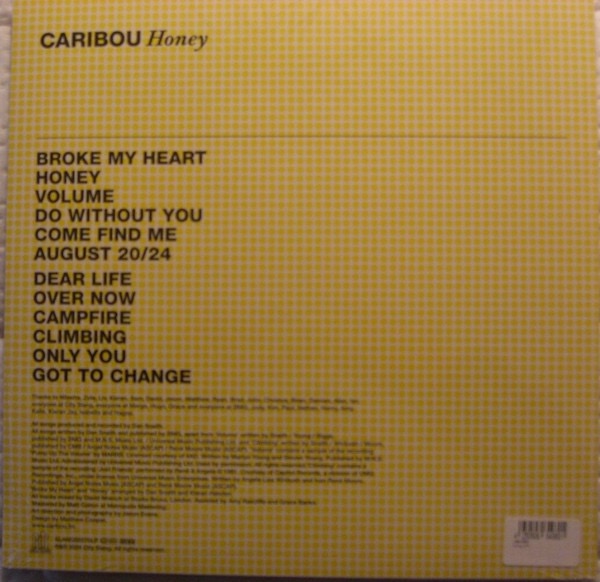 Image of Back Cover of 2235204E: LP - CARIBOU, Honey (City Slang; SLANG50570LP, Europe 2024, Inner) NEW/NEW