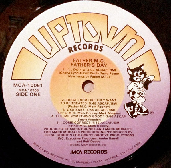 Image of Label Cover of 4645137S: LP - FATHER MC, Father's Day (Uptown Records; MCA-10061, US 1990) Marks on disc but plays well. Light ringwear and minor creasing. VG/G+