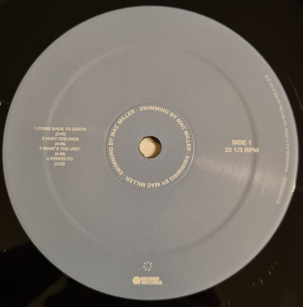 Image of Label Cover of 2xLP - VG+/VG+ - MAC MILLER, Swimming (Warner Records; 571455-1, USA & Europe 2019 Reissue, Insert), Sleeve has very minor creasing to top R but looks good. Discs have one or two of the lightest hairlines but nothing that affects play, - 2526481E