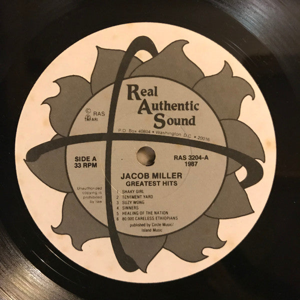 Image of Label Cover of LP - G+/VG - JACOB MILLER, Greatest Hits! (Real Authentic Sound; RAS 3204, US 1987 Reissue), Bottom seam taped., - 4416123C