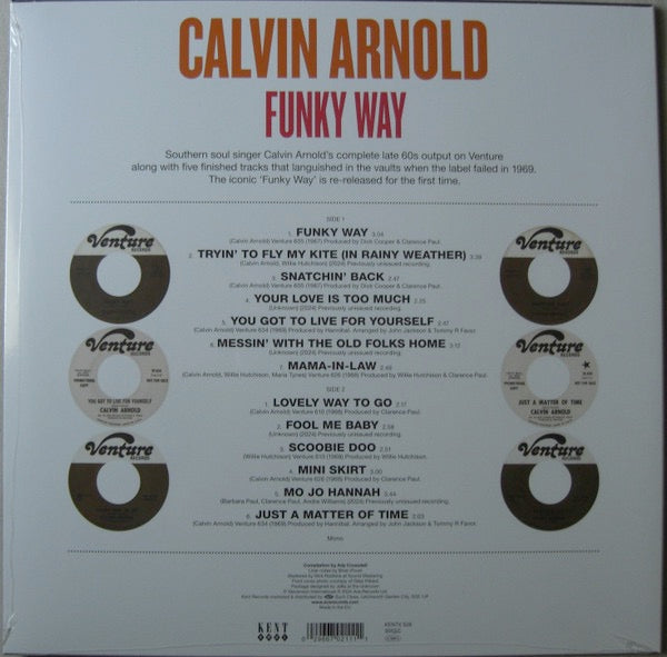 Image of Back Cover of LP - NEW/NEW - CALVIN ARNOLD, Funky Way (Venture Recordings 1967-1969) (Kent Soul; KENTX 528, UK 2024, Inner), , - 5234037E