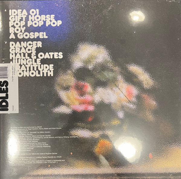 Image of Back Cover of LP - NEW/NEW - IDLES, Tangk (Partisan Records; PTKF3041-1, Worldwide 2024, Inner), , - 0736135E