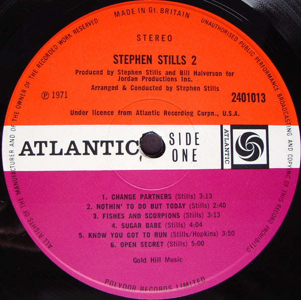 Image of Label Cover of LP - VG/G+ - STEPHEN STILLS, 2 (Atlantic Plum & Orange; 2401013, UK 1971, Textured Gatefold Sleeve, Inner & Insert), Light marks only, - 4316609C