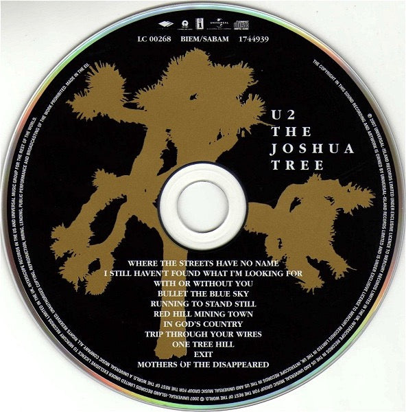 Image of Label Cover of 4915246C: 2xCD - U2, The Joshua Tree (Mercury Music Group; 1750947, UK & Europe 2007 Reissue, Book Sleeve In Slipcase) VG+/VG
