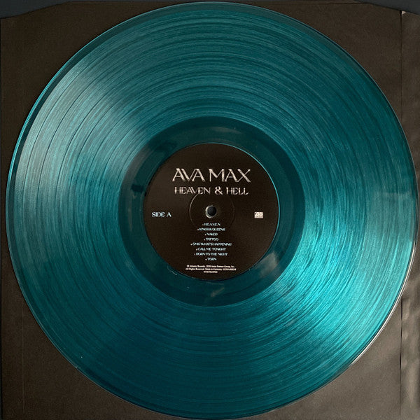 Image of Label Cover of LP - EX/EX - AVA MAX, Heaven & Hell (Atlantic; 075678645921, USA & Europe 2020, Inner, Limited Edition Transparent Blue), Stickered Sleeve, - 4046196S