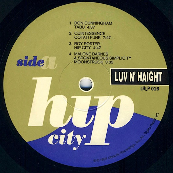 Image of Label Cover of 4715304C: LP - VARIOUS, Hip City (Luv N' Haight; LHLP016, US 1994) Shrink-wrap on sleeve VG+/VG