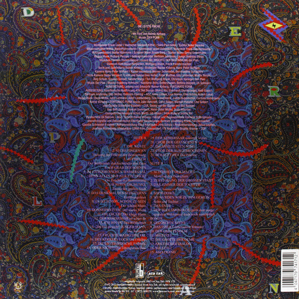 Image of Back Cover of 0425154E: LP - DER PLAN, Die Letzte Rache (Bureau B; BB 129, Germany 2013 Reissue) EX/VG